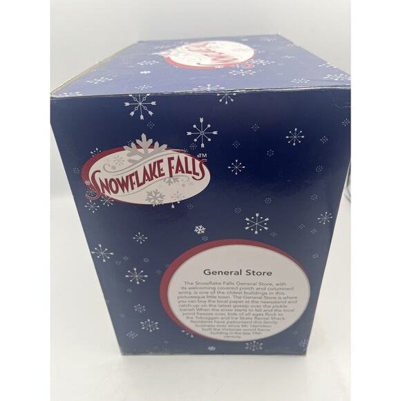 Snowflake Falls Lighted General Store 8 Piece Holiday Village Set Christmas 2002 - Picture 5 of 9